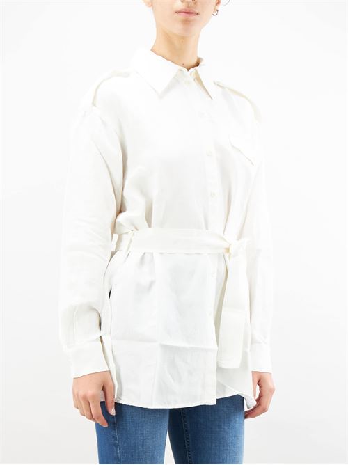 Linen and cotton blend shirt with belt Penny Black PENNY BLACK |  | DRESDA1
